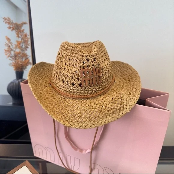 Miu Miu Brown Woven Hat NWT - Picture 5 of 8